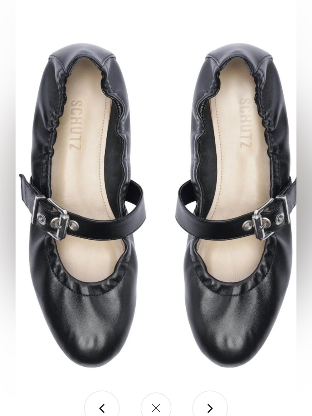 Schutz Calita Nappa Leather Ballet Flat In Black - Picture 3 of 9